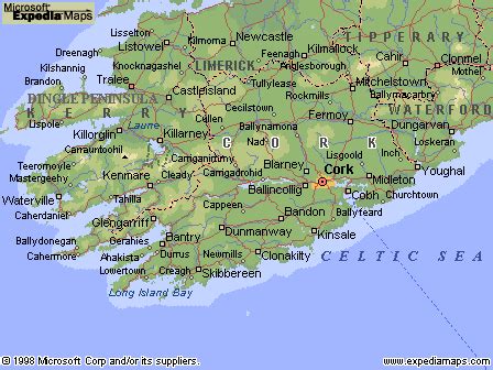 map of co cork ireland.
